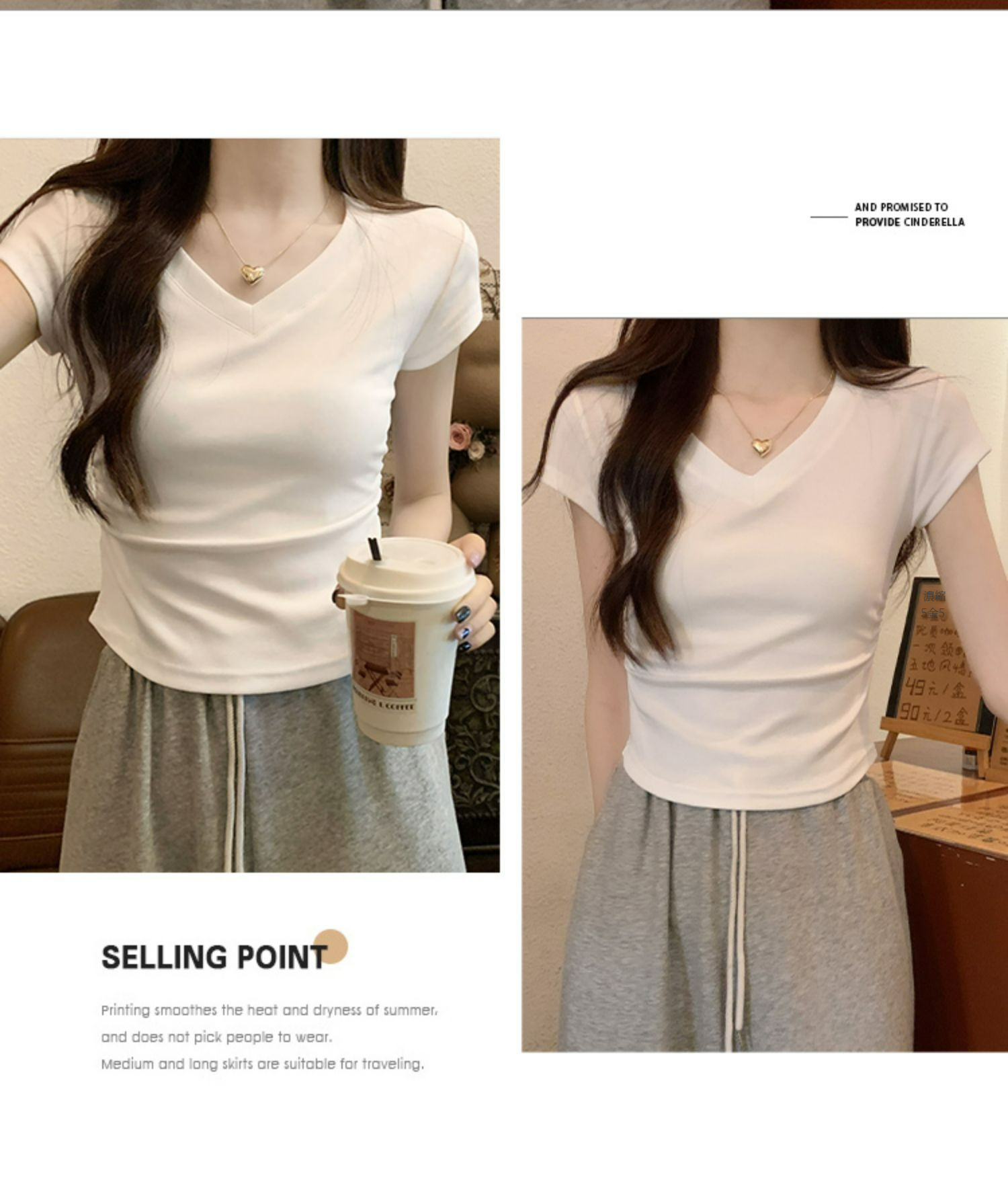 プリーツデザインのレディースTシャツ袖部分アップ