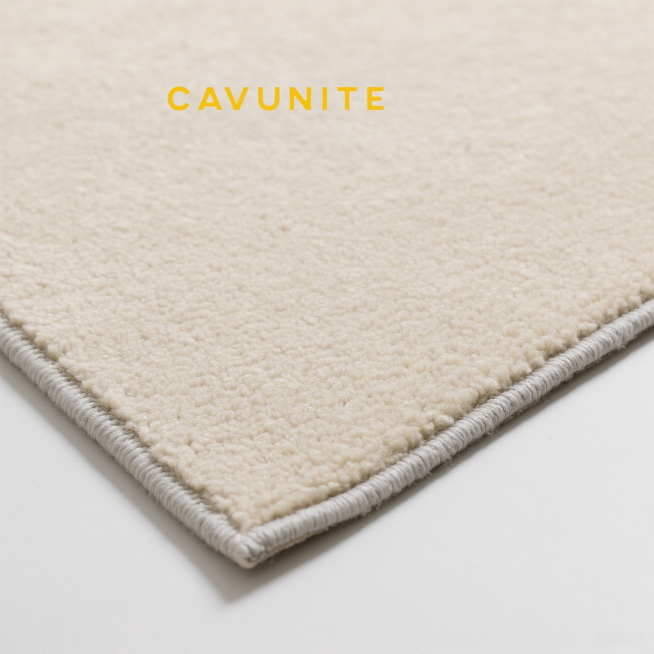 ベージュの無地リビングルームカーペット全体画像