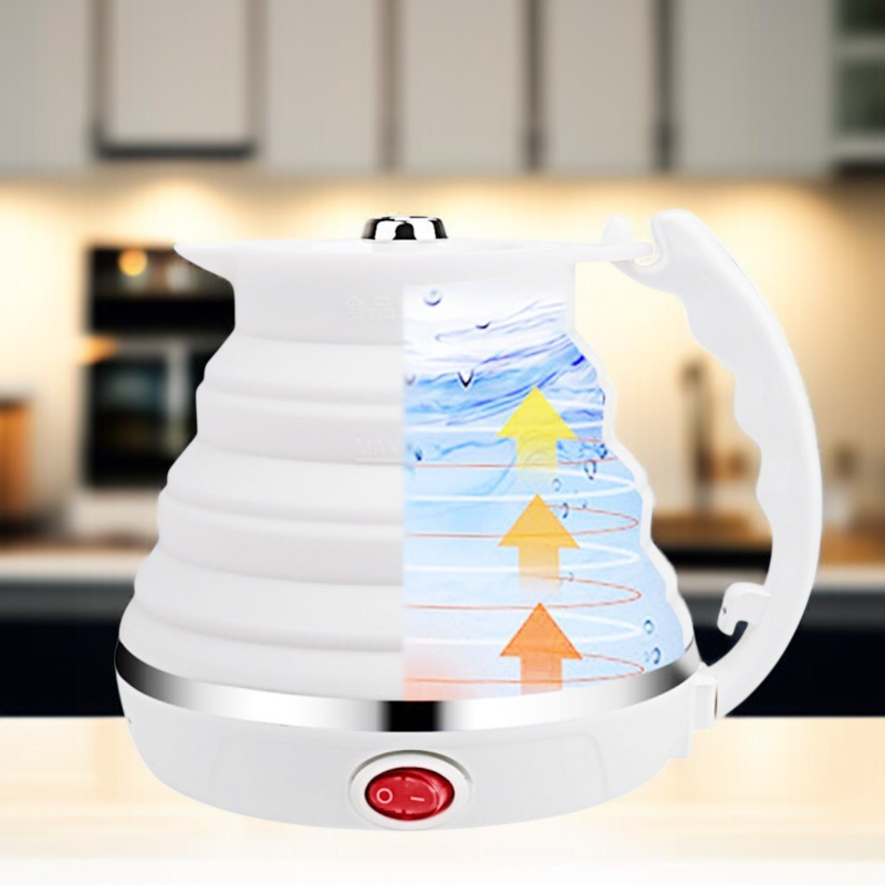 Hervidor eléctrico plegable para coche, hervidor portátil de viaje de 12V y 24V