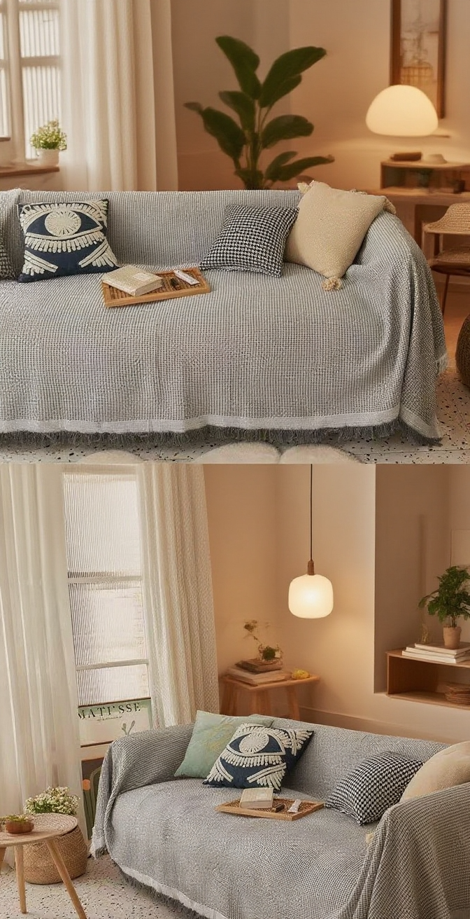 Protect your sofa from stains and pet hair with our slipcover