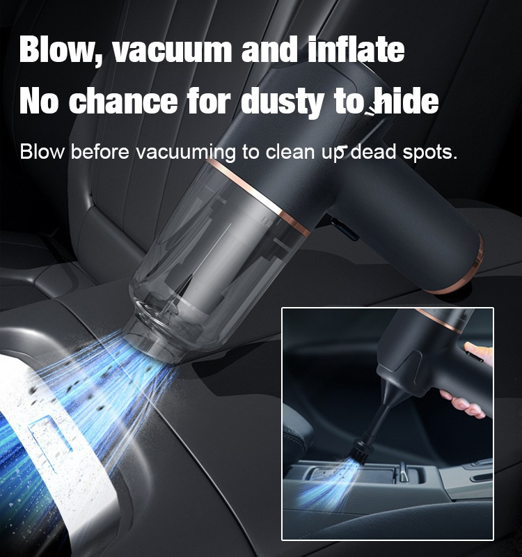 Blow, vacuum and inflate all-in-one cordless vacuum cleaner for home and car