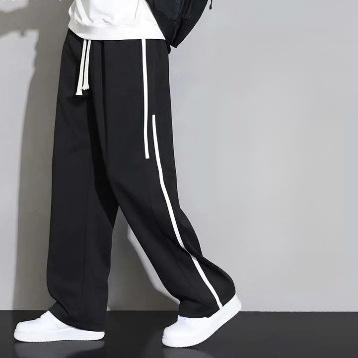 メンズ スポーツ ワイドレッグ ルーズパンツ ロングパンツ 秋冬
