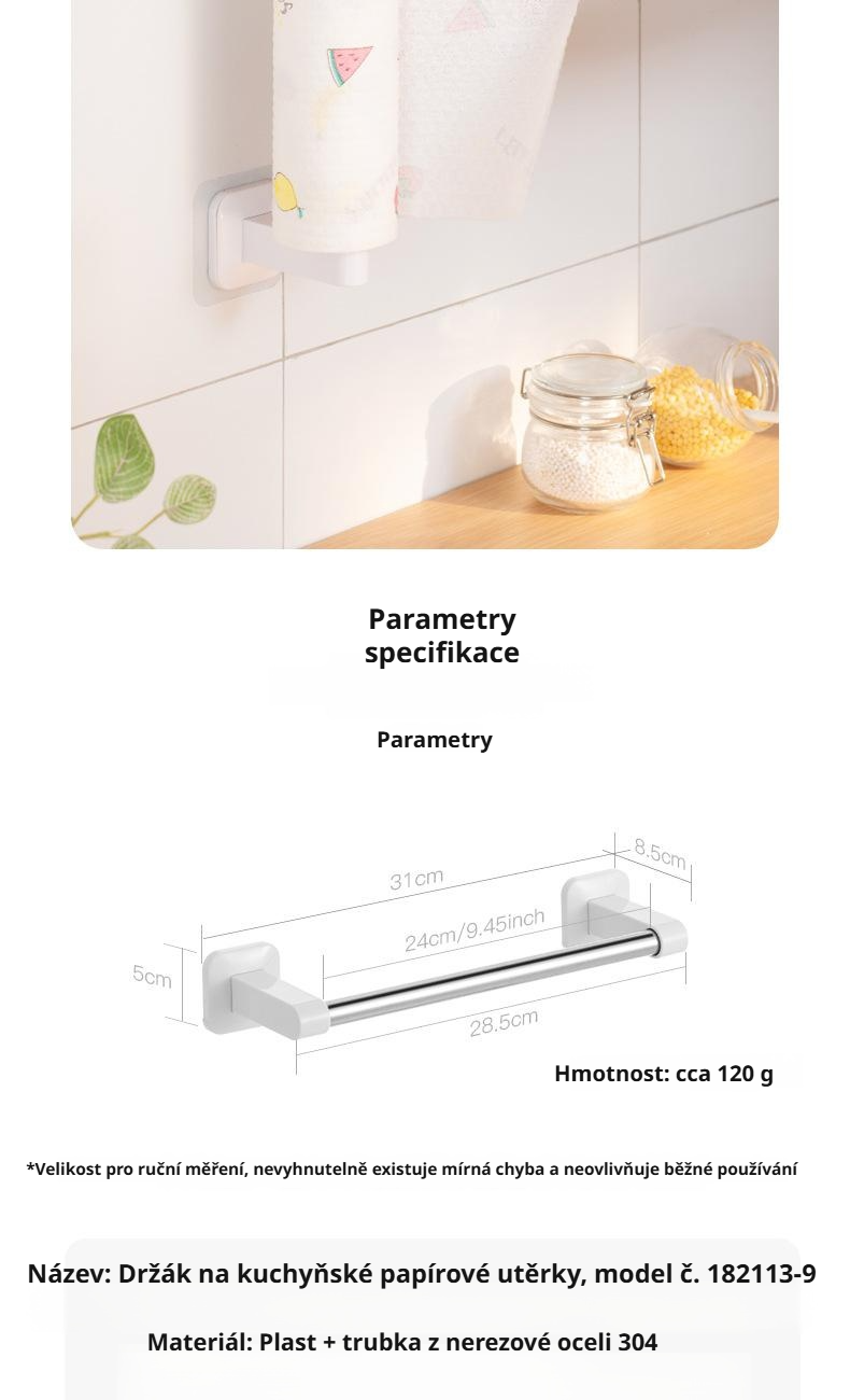 Polička na kuchyňské fólie a utěrky