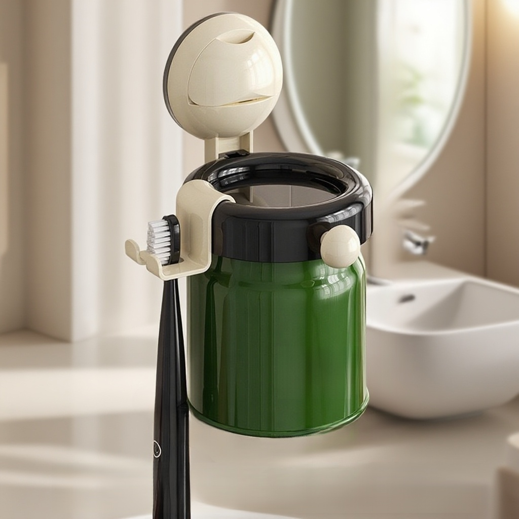 衛浴掛牆式磁吸牙刷杯