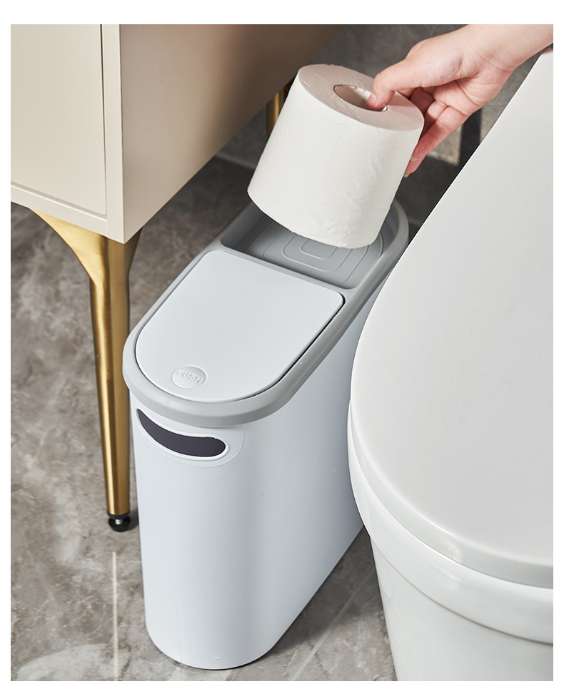 衛生的で便利な蓋付き隙間ゴミ箱