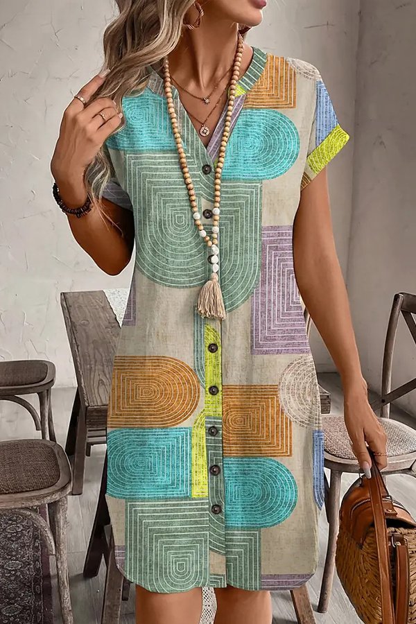 Summer Floral Collar Dress