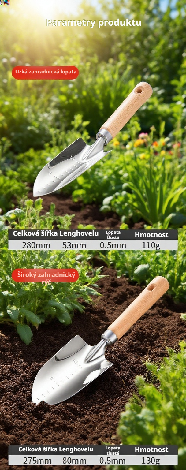 Kvalitní kovové zahradní lopatky