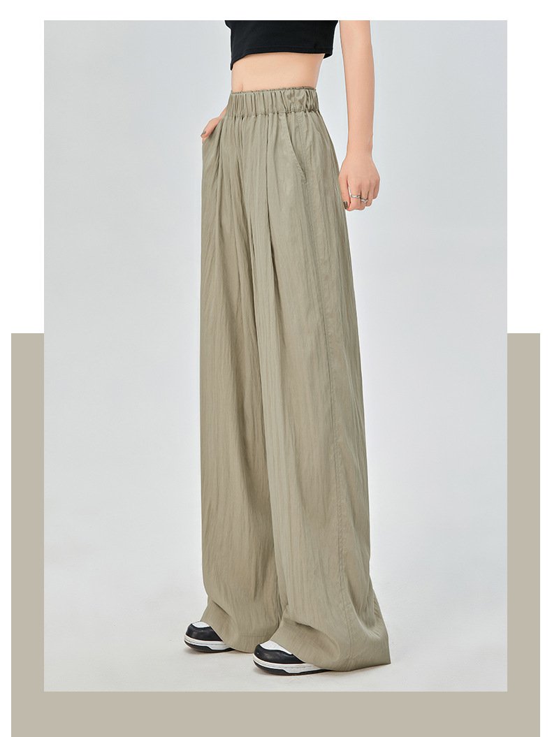 オフィススタイルのハイライズワイドレッグパンツ