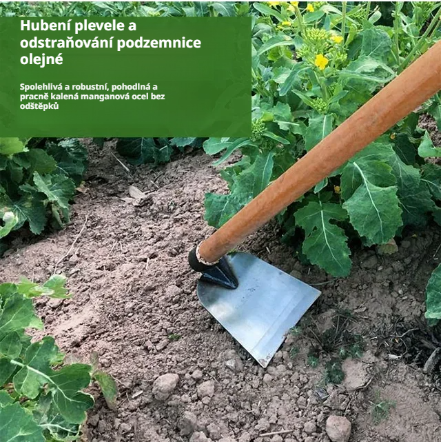 Univerzální plečka na pletí a hrabání s jednodílnou lištou