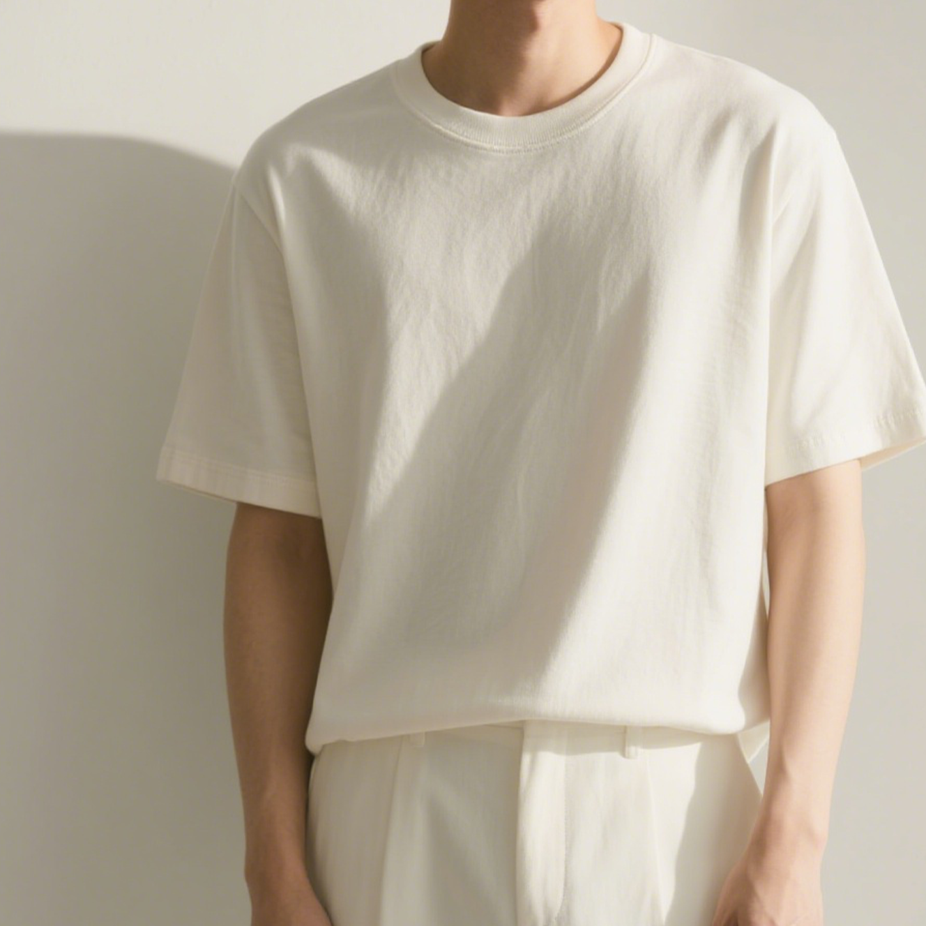 柔らかいコットン素材のTシャツ生地アップ