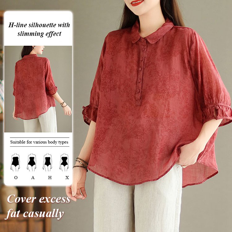 Slimming and Flattering Jacquard Blouse for Women
