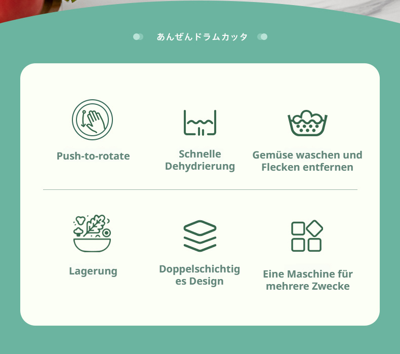 Wasserschleuder für frische Salate und Snacks