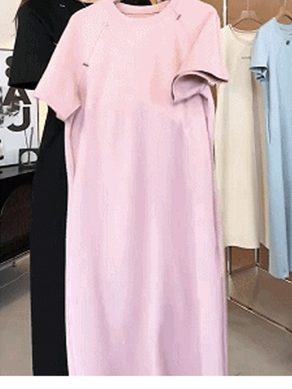 여름 캐주얼 라운드넥 원피스