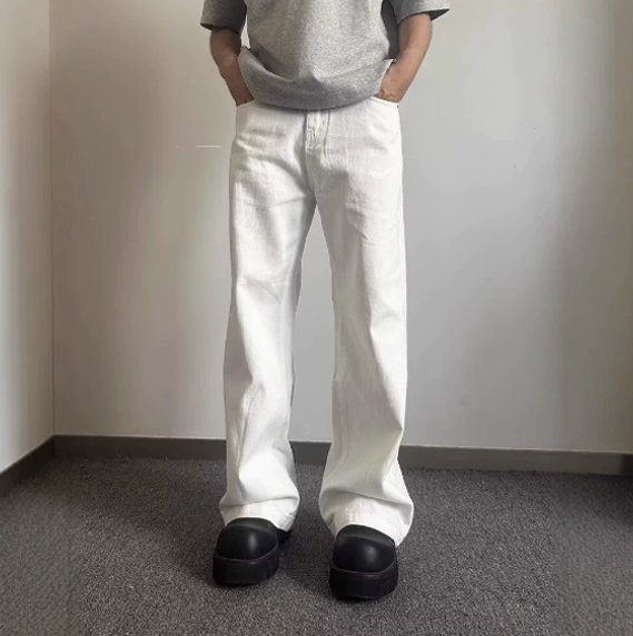 화이트 마체테 청바지