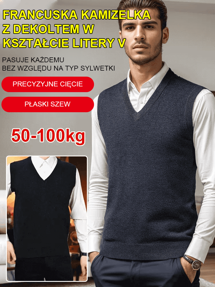 Bezrękawnik z dekoltem w serek, jednokolorowy, idealny do klimatyzowanych pomieszczeń