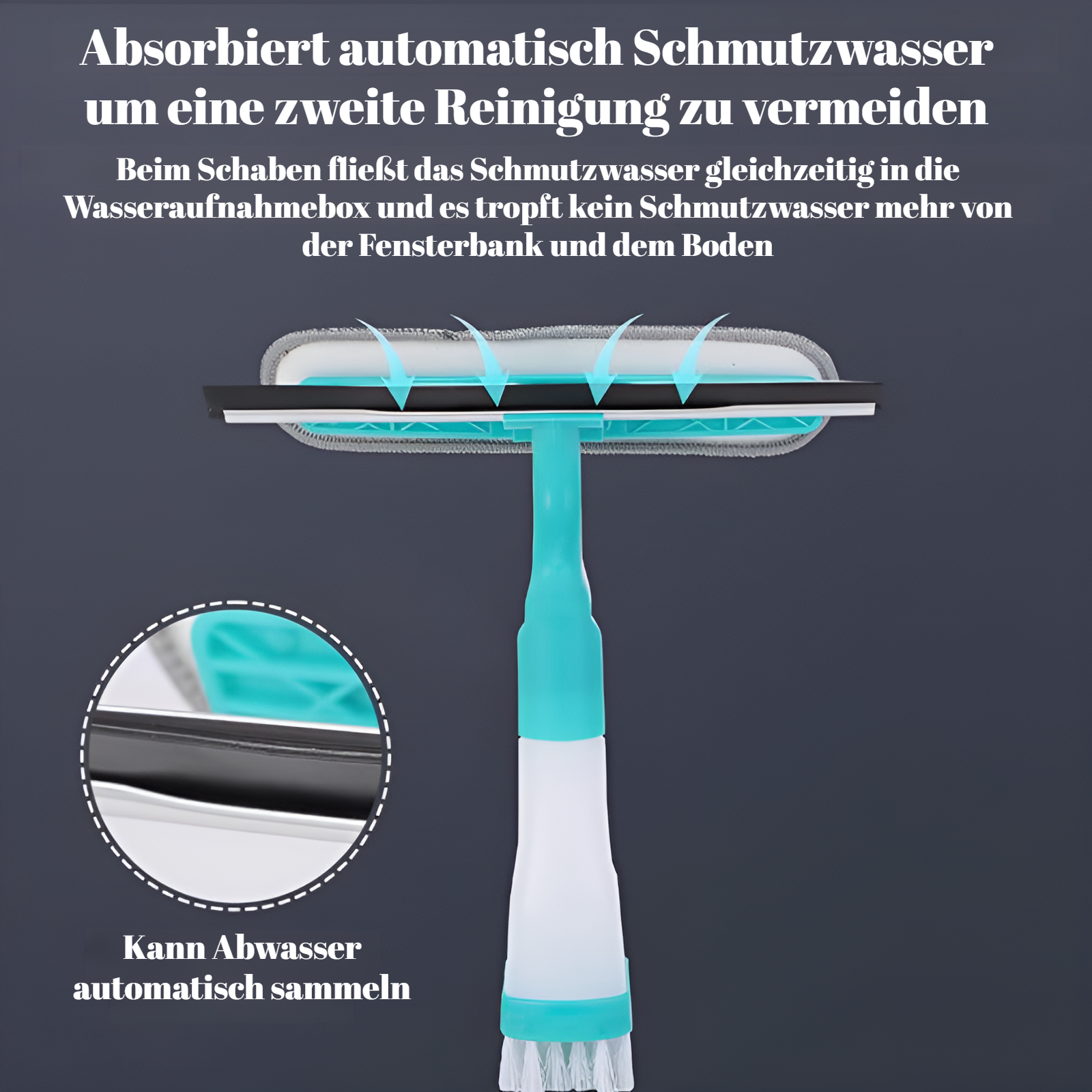 Multifunktionale doppelseitige Reinigungsbürste für den Haushalt mit Schaber, Schwamm, Bodenbürste, 