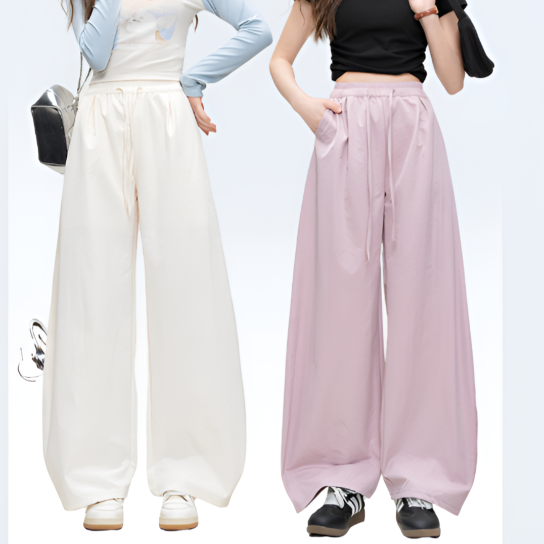 シミターワイドレッグパンツ全体像・夏の新作レディースパンツ