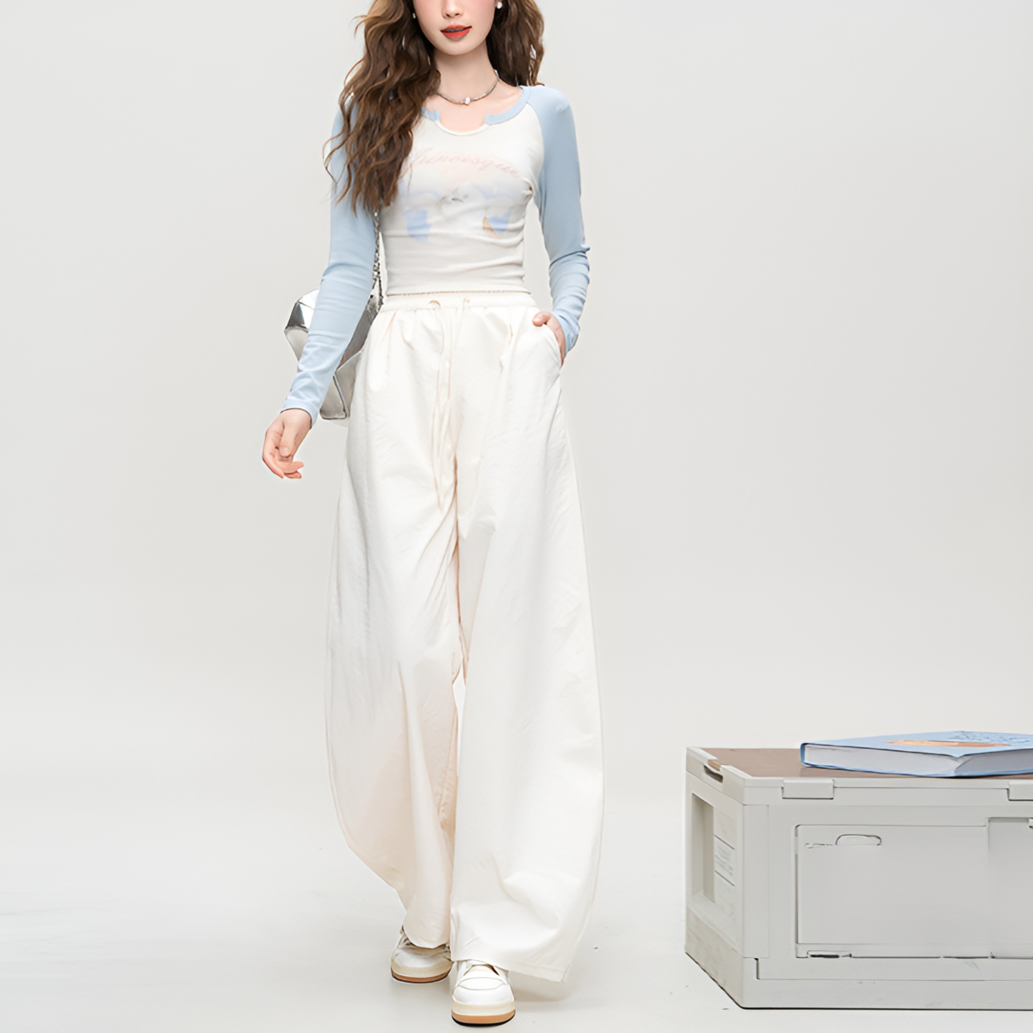 秋冬 カジュアル ルーズ ワイドレッグ シミターパンツ クール ワイドパンツ レディース 秋冬[品番：JOKW0017591]｜REAL STYLE
