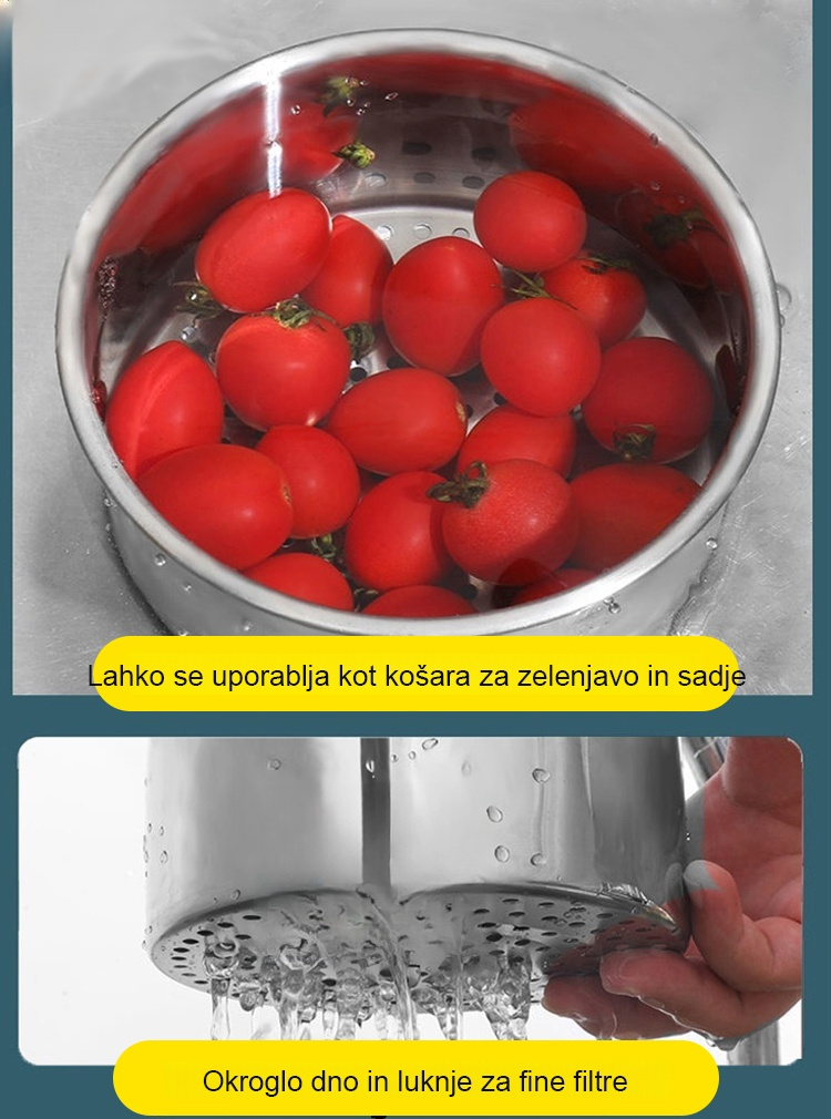 Odtočna košara iz nerjavečega jekla 304