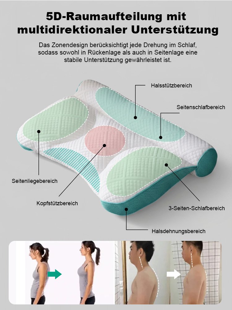 Verbessertes Nackenkissen für komfortablen Schlaf mit Daunenfüllung.