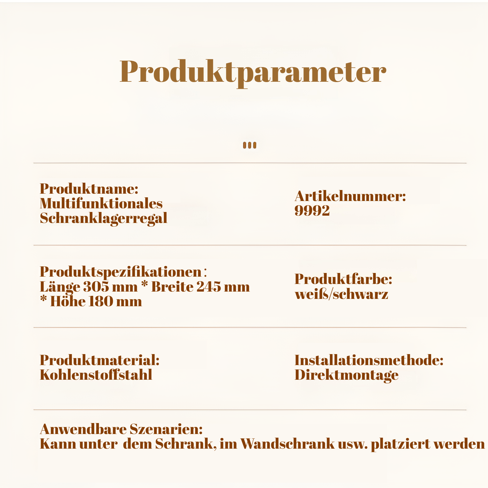 Modernes, einfaches, stanzfreies Hängeregal mit japanischen Haken für Küchenschränke, Multifunktions