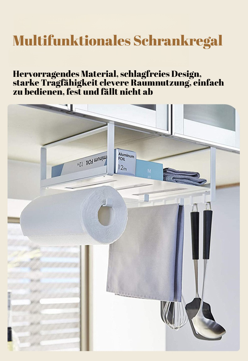 Modernes, einfaches, stanzfreies Hängeregal mit japanischen Haken für Küchenschränke, Multifunktions