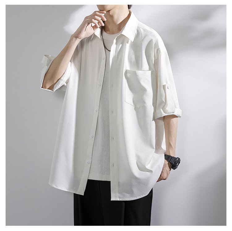 快適な着心地の夏用ルーズファッションシャツ