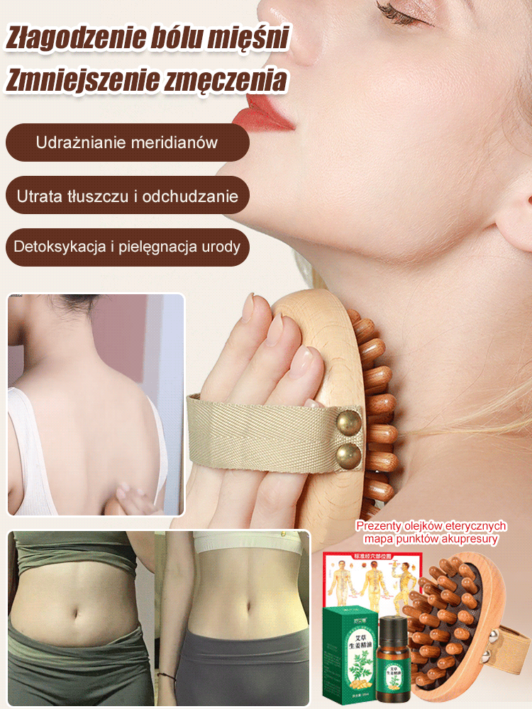 Poduszka powietrzna do masażu meridianów [z dołączonym olejkiem eterycznym rozgrzewającym]