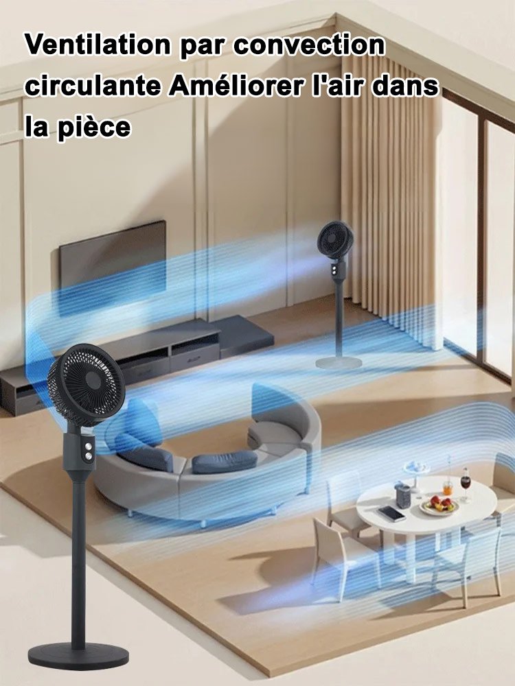 Ventilateur sur pied à circulation d'air ultra silencieux