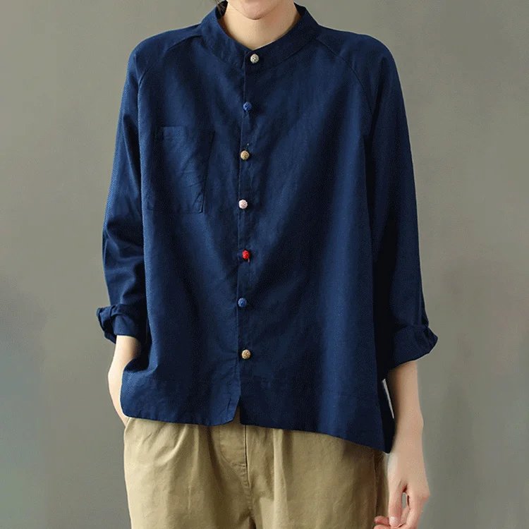 베이직 무지 면마 셔츠