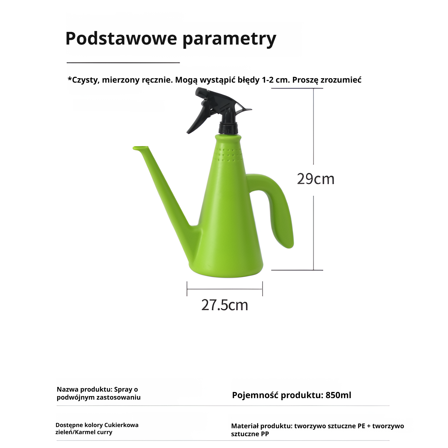 Ręczny spryskiwacz do podlewania kwiatów, dwufunkcyjny domowy opryskiwacz