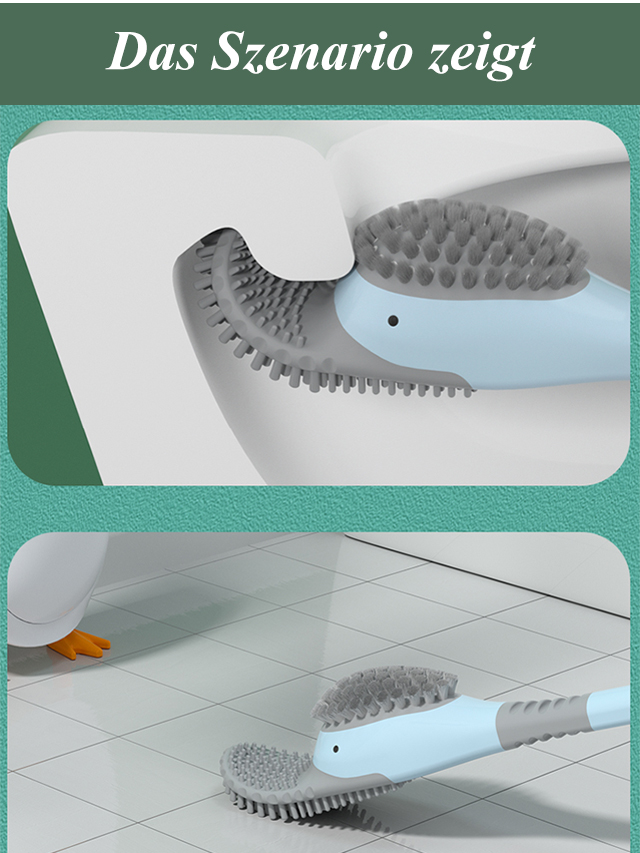 2-in-1-Enten-Wand-Toilettenbürste aus Silikon