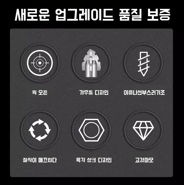 초고경도 드릴 헤드의 절삭 날 클로즈업