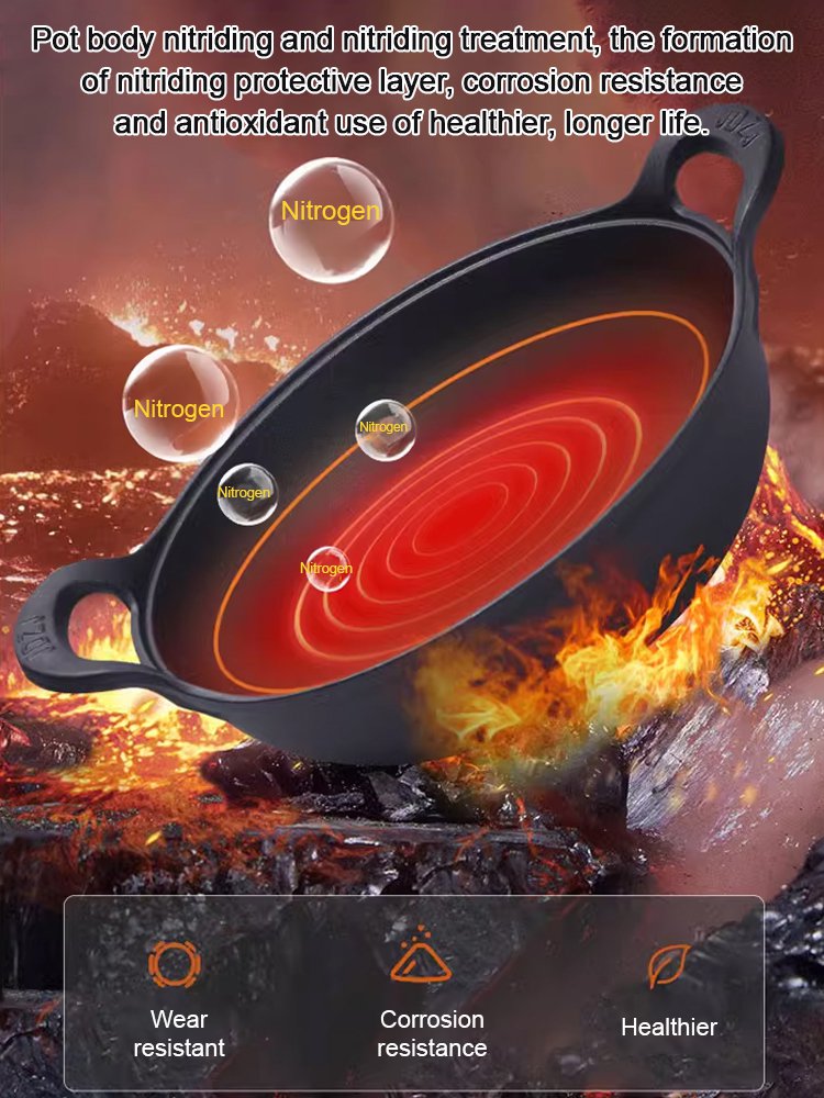 Double ear cast iron pot