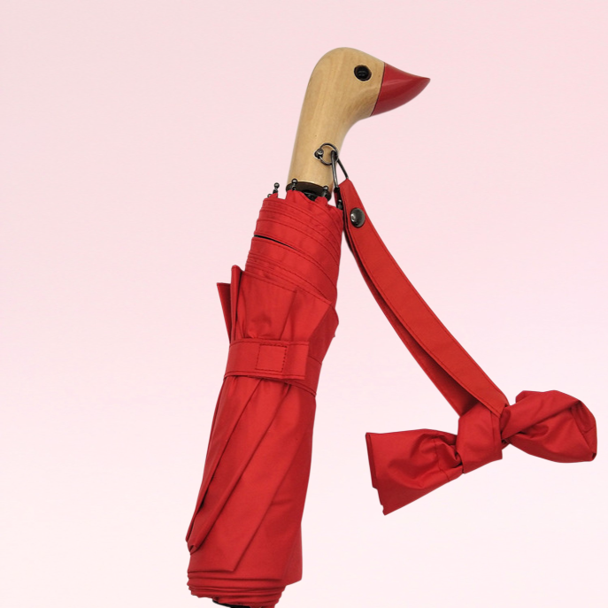 ร่มพับด้ามหัวเป็ดโลโก้ที่กำหนดเอง ร่มพับอัตโนมัติ