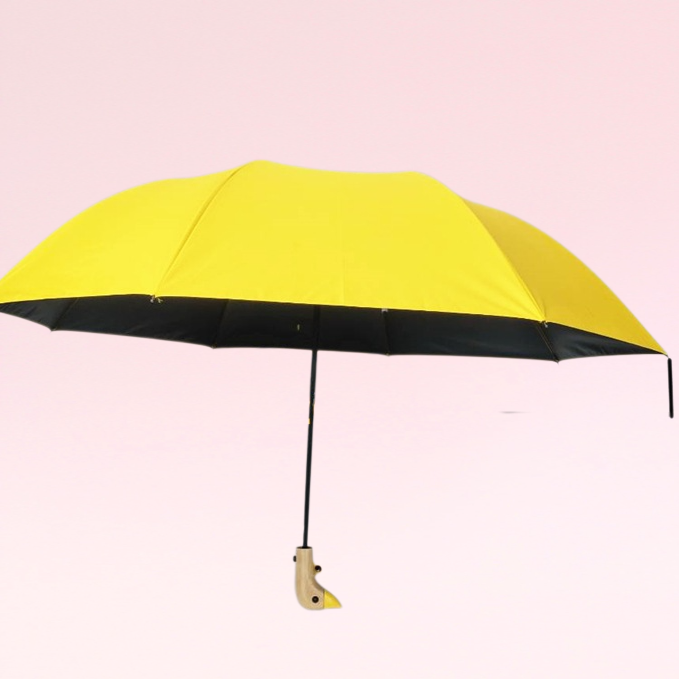 ร่มพับด้ามหัวเป็ดโลโก้ที่กำหนดเอง ร่มพับอัตโนมัติ