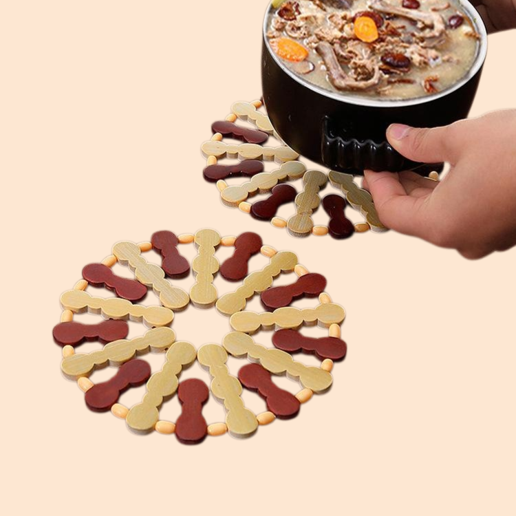 둥근 대나무 플레이스매트