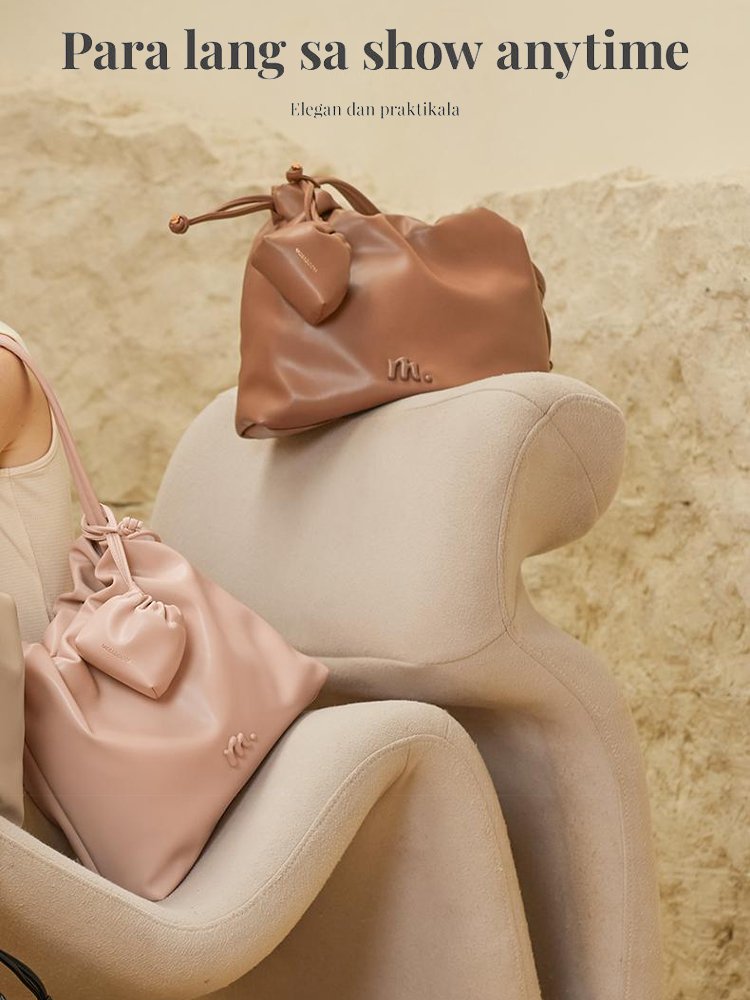 Bow casual pleated shoulder bag