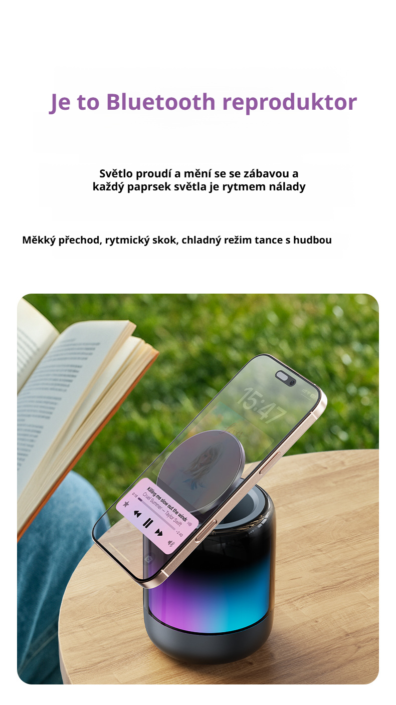 Moderní bezdrátový reproduktor s držákem