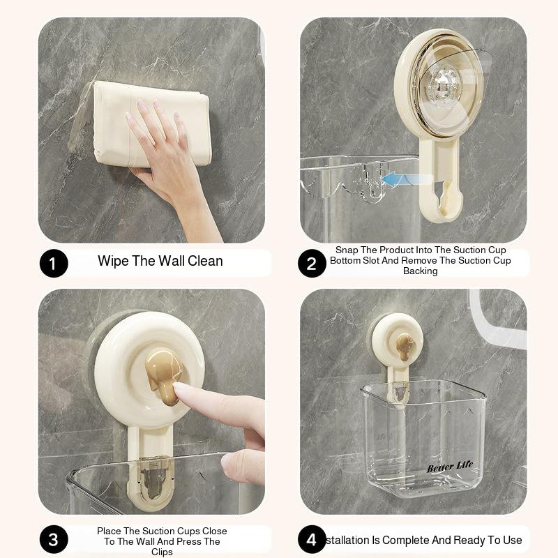 Suction cup waste face towel storage box wall-mounted toilet face towel rack toilet sink bathroom