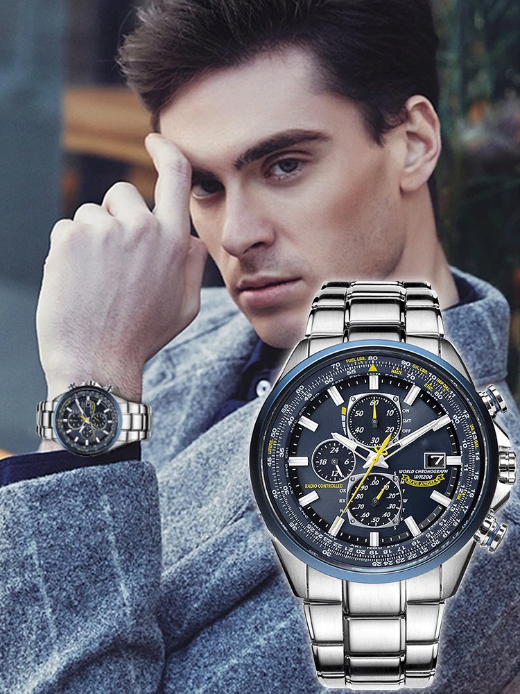 Modrý anděl, tři oči, šest ručiček, solární hodinky s automatickým pohonem.