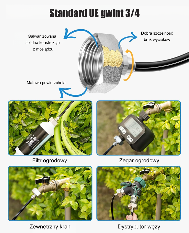 Zestaw niskociśnieniowych dysz chłodzących  do użytku na zewnątrz