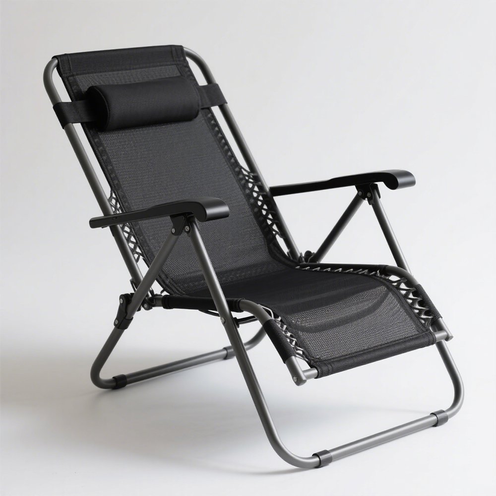 Skládací polohovací křeslo na obědovou přestávku s opěradlem na domácí balkon