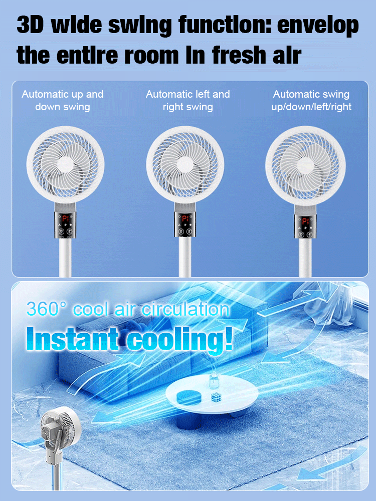 Ultra-quiet floor-standing energy-saving circulation fan