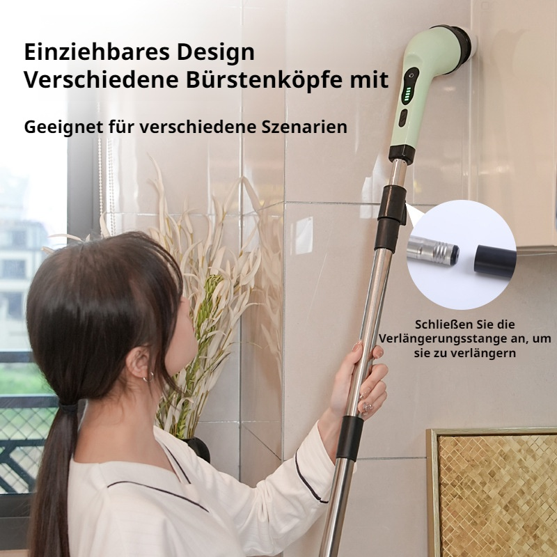Elektrischer Rotationsschrubber,lange und kurze Mehrzweckbürste, leistungsstarkes Reinigungsartefakt