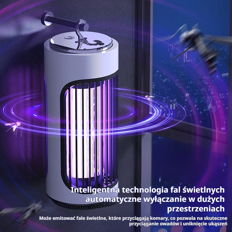 Całonocna, dwufunkcyjna lampa owadobójcza do komarów z montażem na ścianie