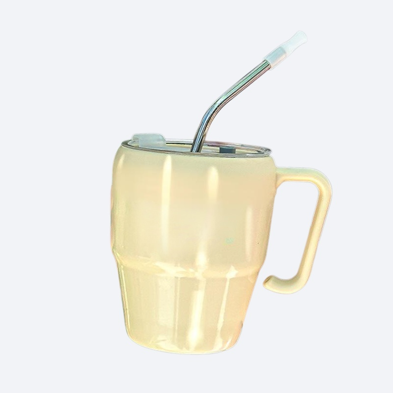 High aesthetic straw cup with lid