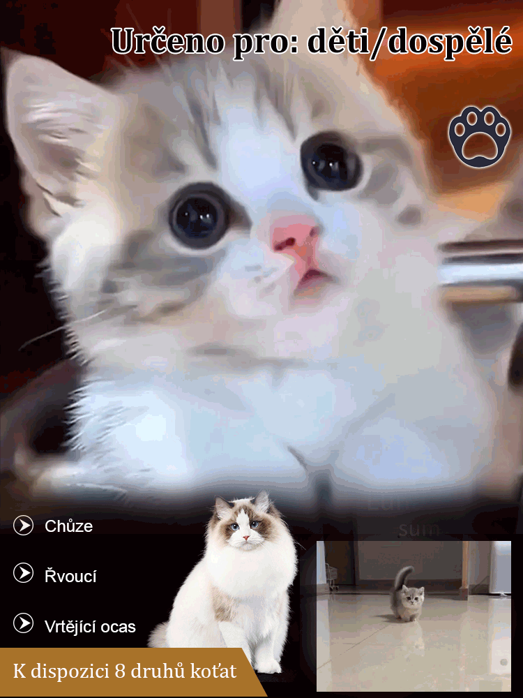 Simulovaná elektrická plyšová kočka