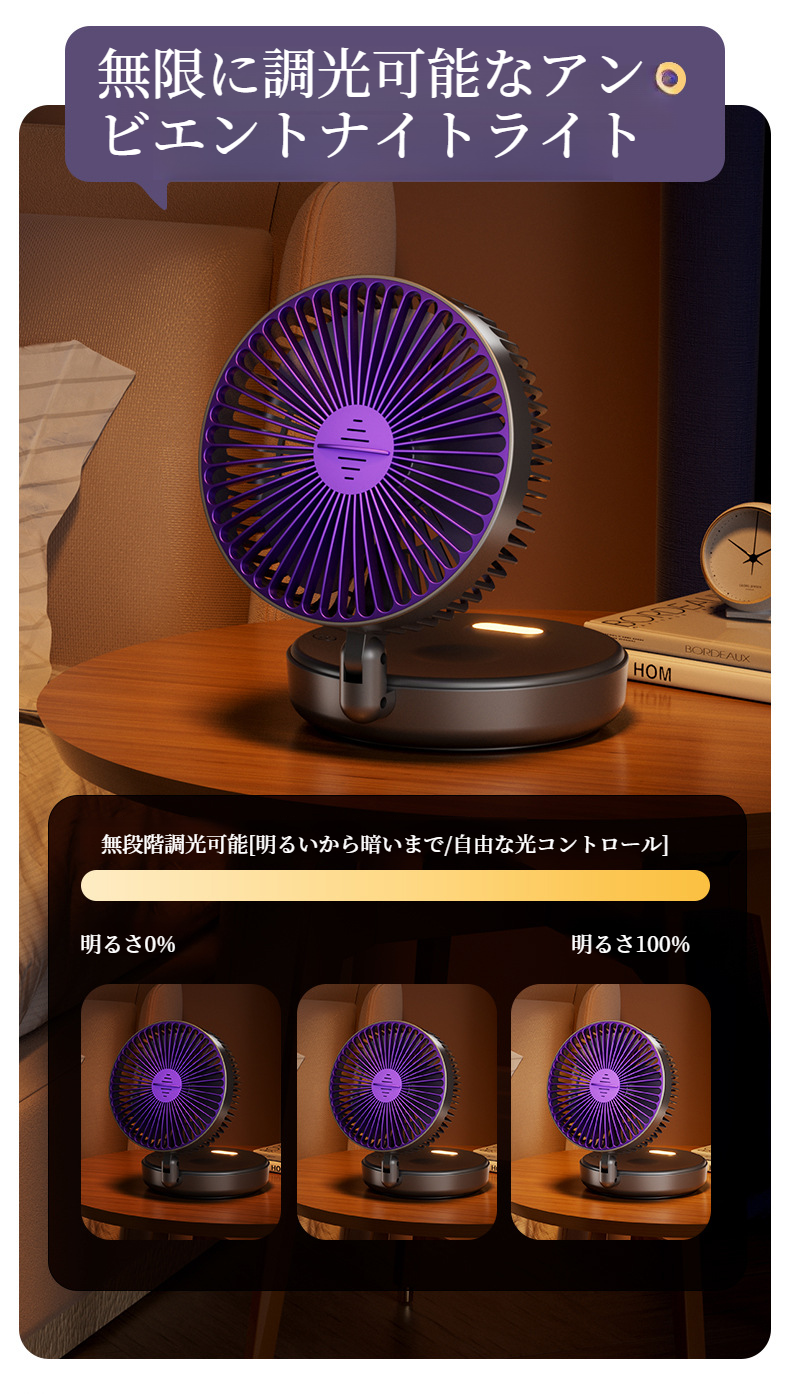 オフィスデスクで使われている静音ミニ扇風機