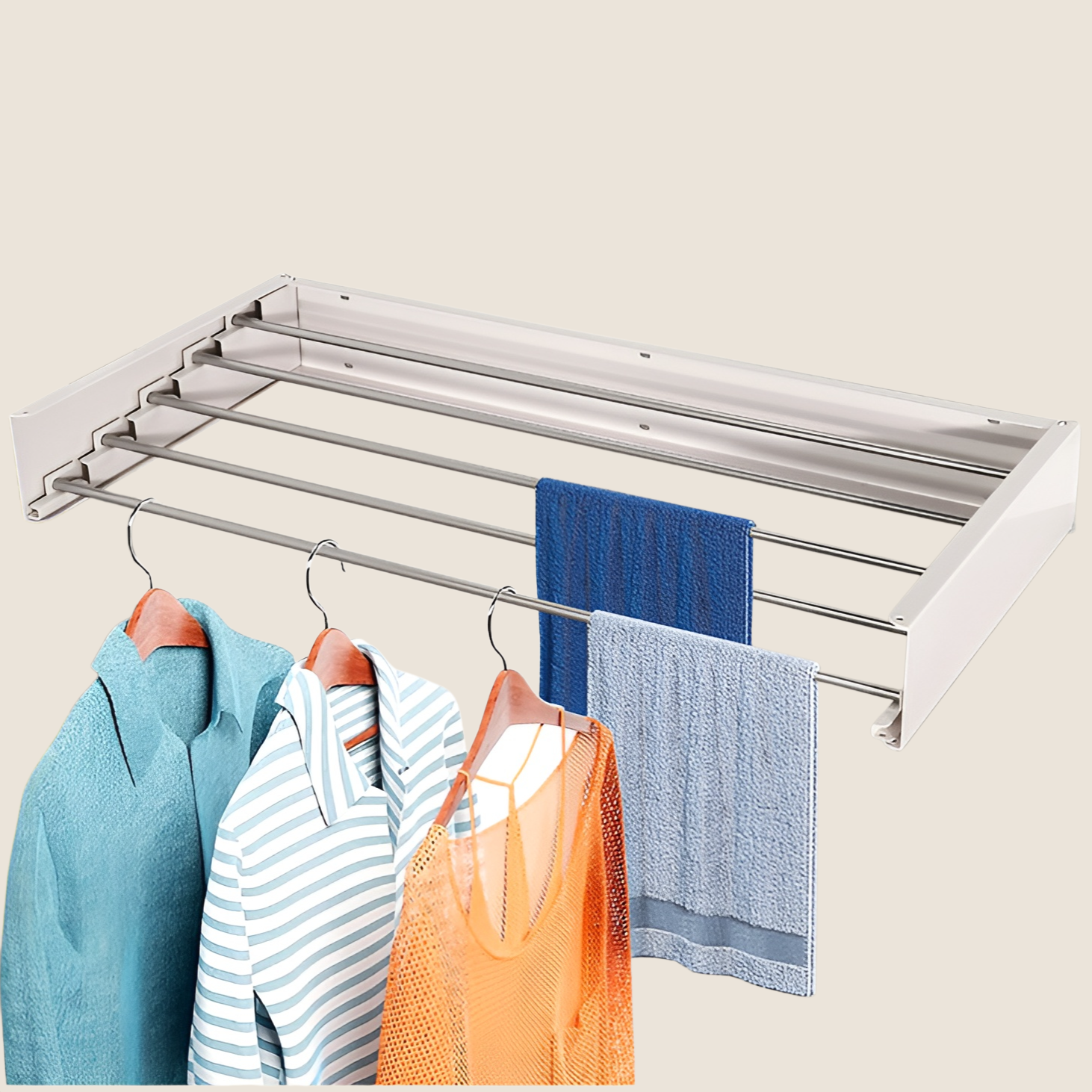 펀치 없는 수건 수납대